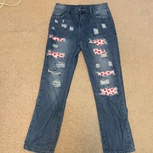 Ripped Heart Jeans
